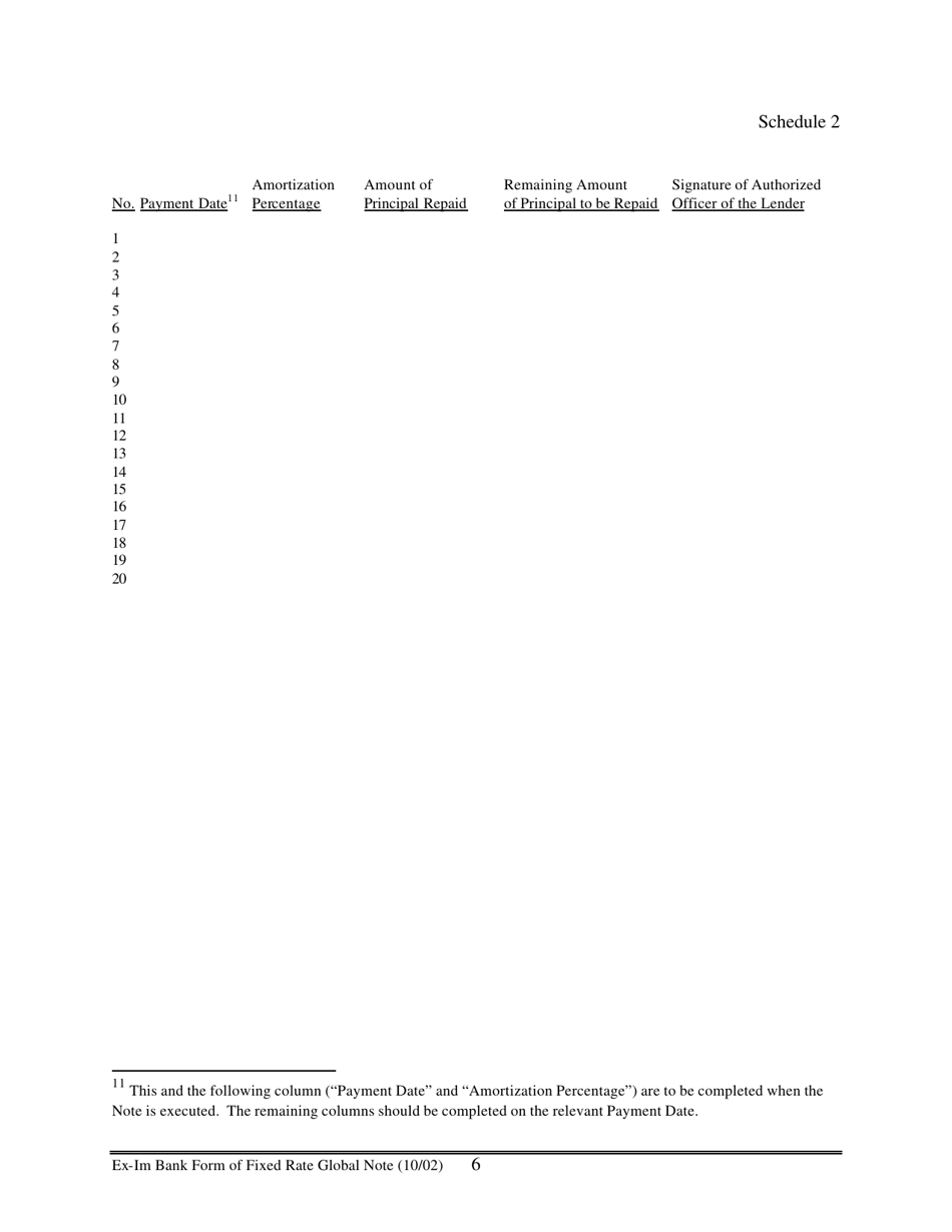 Form of Fixed Rate Global Note, Page 6