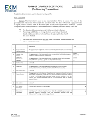 Form EIB15-04 Form of Exporter&#039;s Certificate (Co-financing Transactions), Page 2
