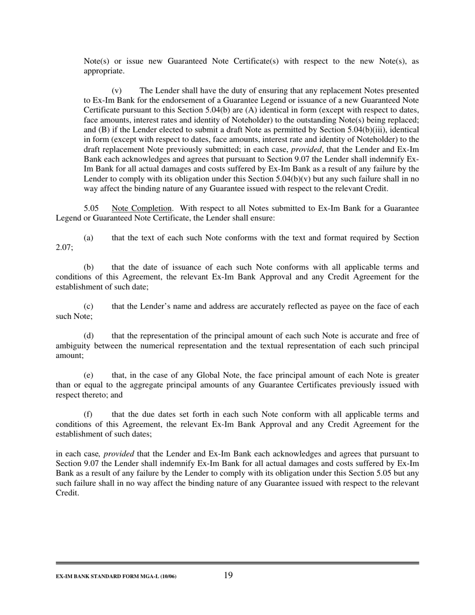 Form MGA-L Master Guarantee Agreement (Long Term Credits), Page 25