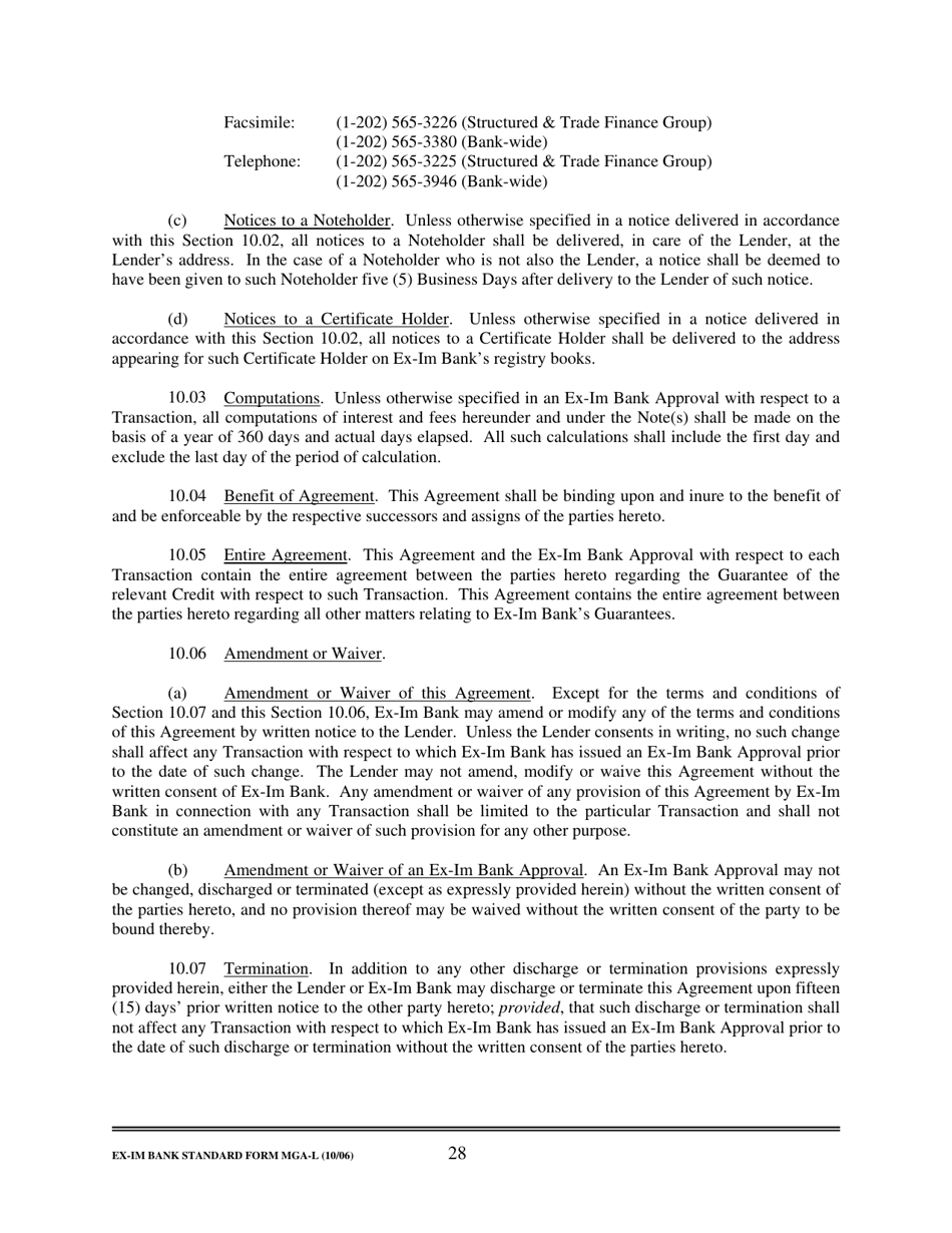 Form MGA-L Master Guarantee Agreement (Long Term Credits), Page 34