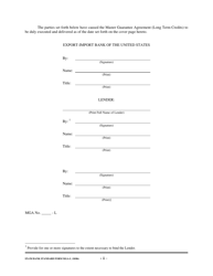Form MGA-L Master Guarantee Agreement (Long Term Credits), Page 3