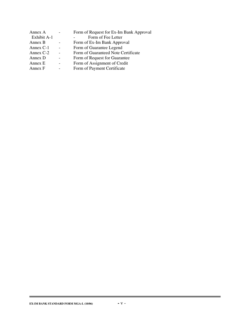 Form MGA-L Master Guarantee Agreement (Long Term Credits), Page 6