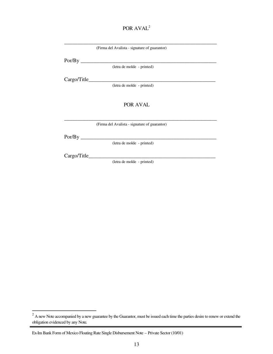 Annex A-1 Form of Floating Rate Single Disbursement (Mexico) (English / Spanish), Page 13
