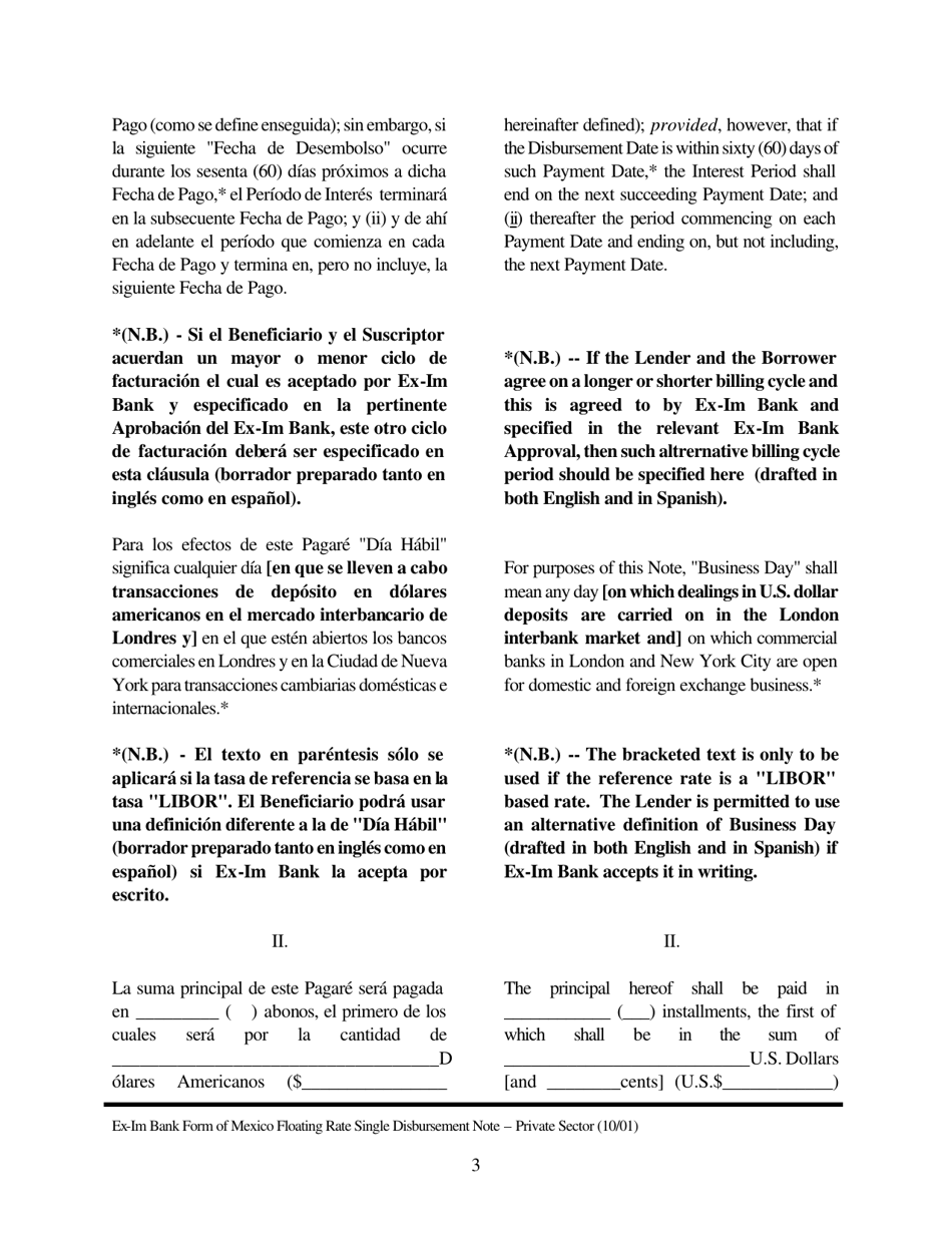 Annex A-1 Form of Floating Rate Single Disbursement (Mexico) (English / Spanish), Page 3
