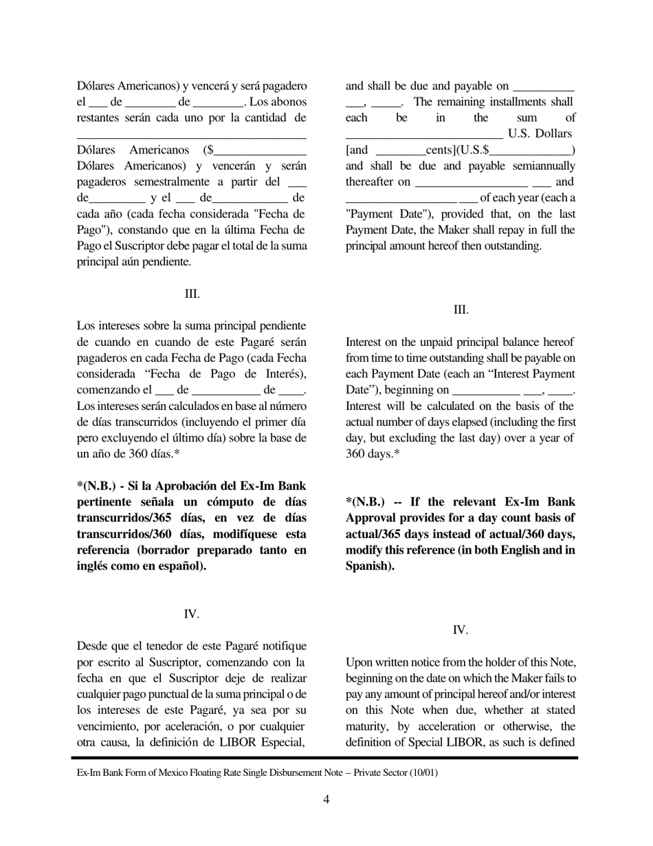Annex A-1 Form of Floating Rate Single Disbursement (Mexico) (English / Spanish), Page 4