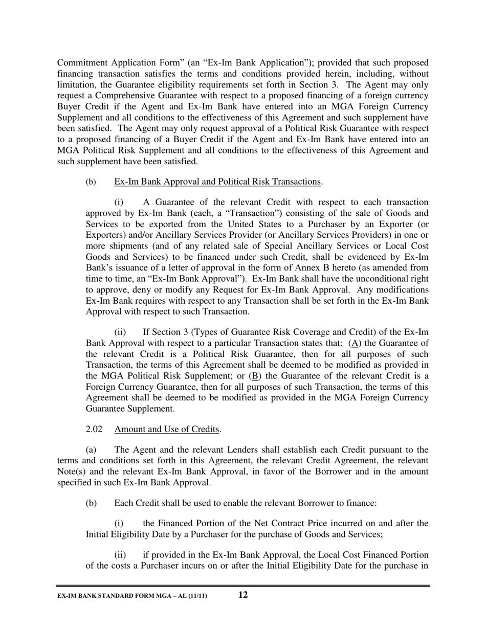 Form MGA-AL Master Guarantee Agreement (Agency - Long Term Credits), Page 17