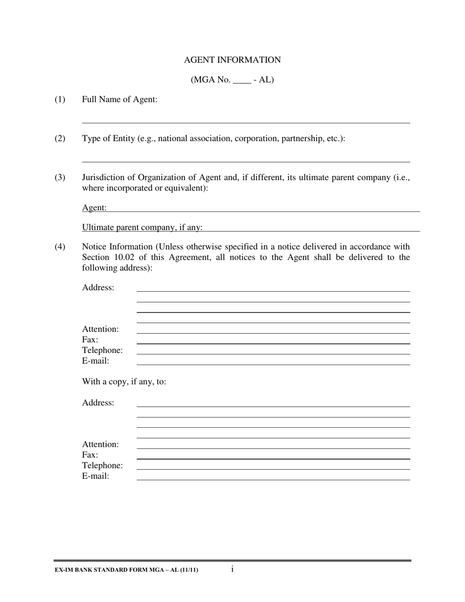 Form MGA-AL Master Guarantee Agreement (Agency - Long Term Credits), Page 2