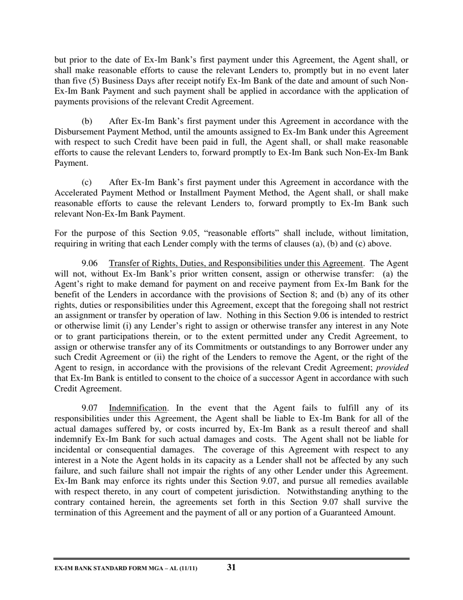 Form MGA-AL Master Guarantee Agreement (Agency - Long Term Credits), Page 36