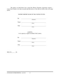 Form MGA-AL Master Guarantee Agreement (Agency - Long Term Credits), Page 3