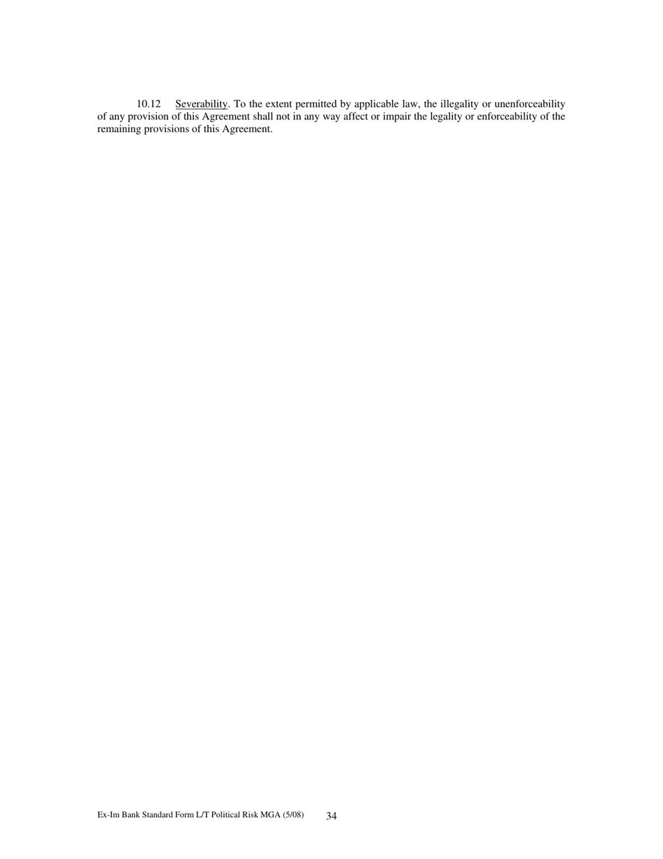 Form MGA-LP Master Guarantee Agreement (Long Term Political Risk Guarantees), Page 39