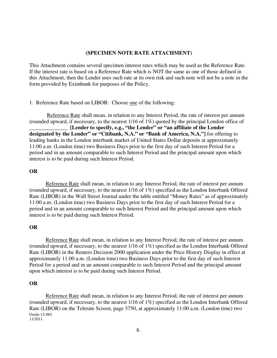 Form GUIDE-12-001 Specimen Note - Single Disbursement or Consolidation Note, Page 8