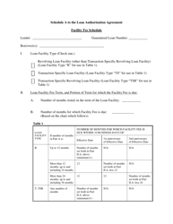 Form EBD-W-16C Schedule A &quot;Schedule to Loan Authorization Agreement&quot;