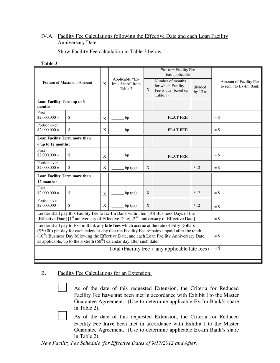 Form EBD-W-16H Schedule A Schedule to the Loan Authorization Notice for Loan Facility Effective Dates of 9 / 17 / 12 and After, Page 3