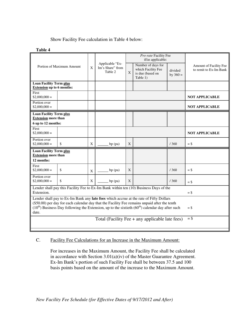 Form EBD-W-16H Schedule A Schedule to the Loan Authorization Notice for Loan Facility Effective Dates of 9 / 17 / 12 and After, Page 4