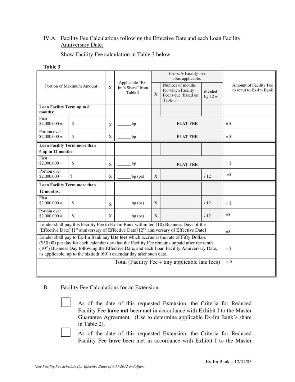Form EBD-W-23E Schedule A Schedule to the Fast Track Loan Authorization Agreement for Loan Facility Effective Dates of 9 / 17 / 12 and After, Page 3