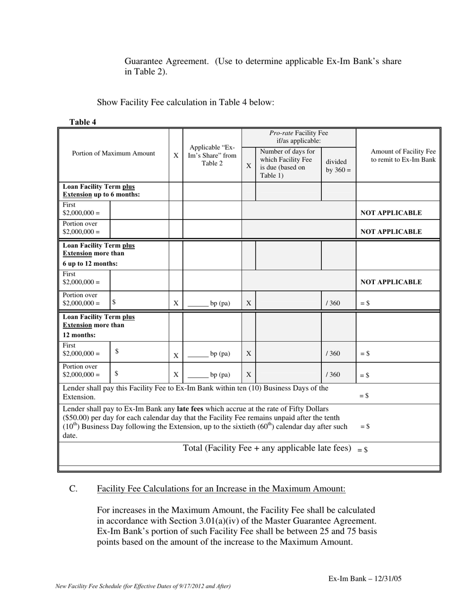 Form EBD-W-23E Schedule A Schedule to the Fast Track Loan Authorization Agreement for Loan Facility Effective Dates of 9 / 17 / 12 and After, Page 4