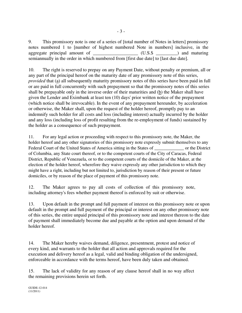 Form GUIDE-12-014 Form of Fixed Rate Serial Note: Venezuela Form - All Credits, Page 3