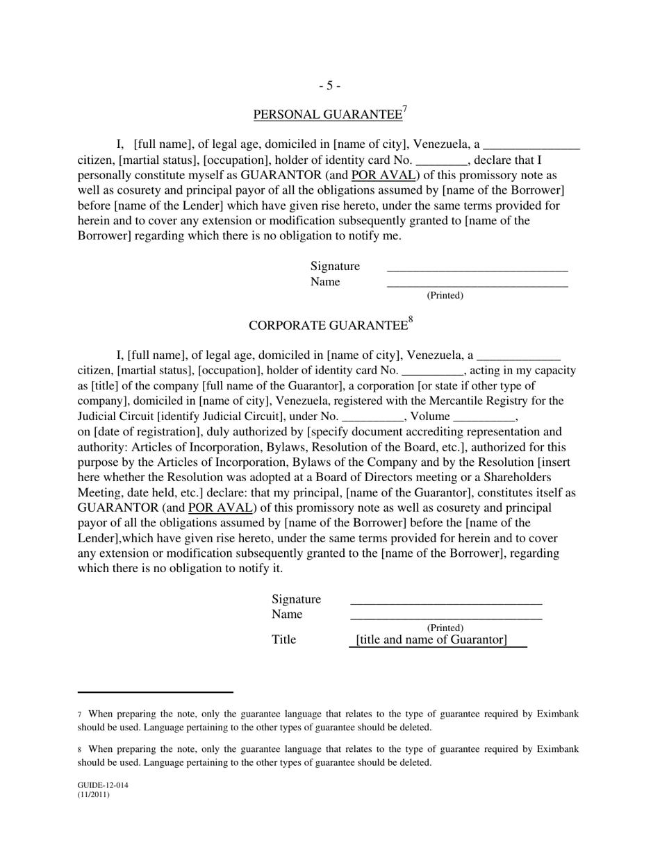 Form GUIDE-12-014 Form of Fixed Rate Serial Note: Venezuela Form - All Credits, Page 5