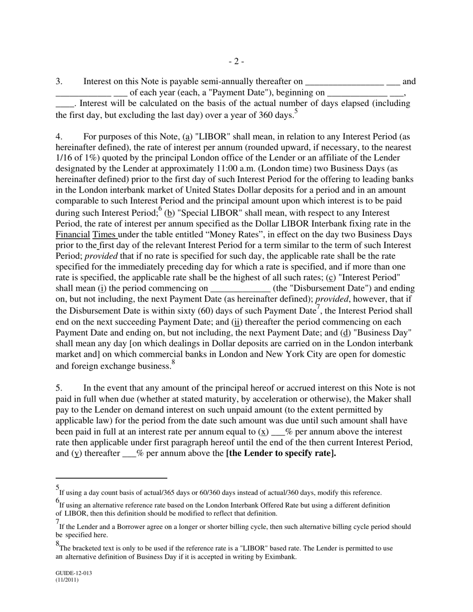 Form GUIDE-12-013 Form of Floating Rate Serial Note: Venezuela Form - All Credits, Page 2