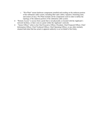 Attachment D Standard Questions for an Application for Assignment or Transfer of Control of a Submarine Cable Landing License, Page 4