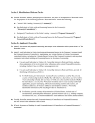 Attachment D Standard Questions for an Application for Assignment or Transfer of Control of a Submarine Cable Landing License, Page 5