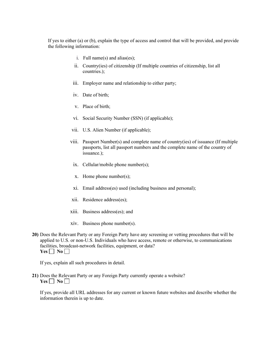 Attachment E Standard Questions for Section 310(B) Petition for Declaratory Ruling Involving a Broadcast Licensee, Page 10