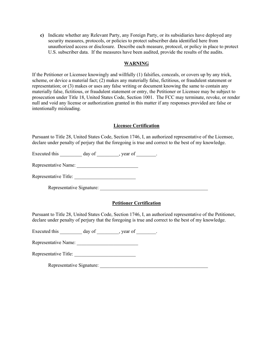 Attachment E Standard Questions for Section 310(B) Petition for Declaratory Ruling Involving a Broadcast Licensee, Page 14