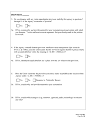 FLRA Form 203 Union Response to Agency Statement of Position on Petition for Review of Negotiability Issues for Use With Disapproved Provisions, Page 3