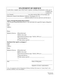 FLRA Form 203 Union Response to Agency Statement of Position on Petition for Review of Negotiability Issues for Use With Disapproved Provisions, Page 8
