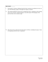 FLRA Form 209 Agency Statement of Position on Petition for Review of Negotiability Issues for Use With Disapproved Provisions, Page 3