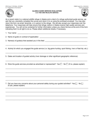 FWS Form 3-2349 Alaska Guide Service Evaluation