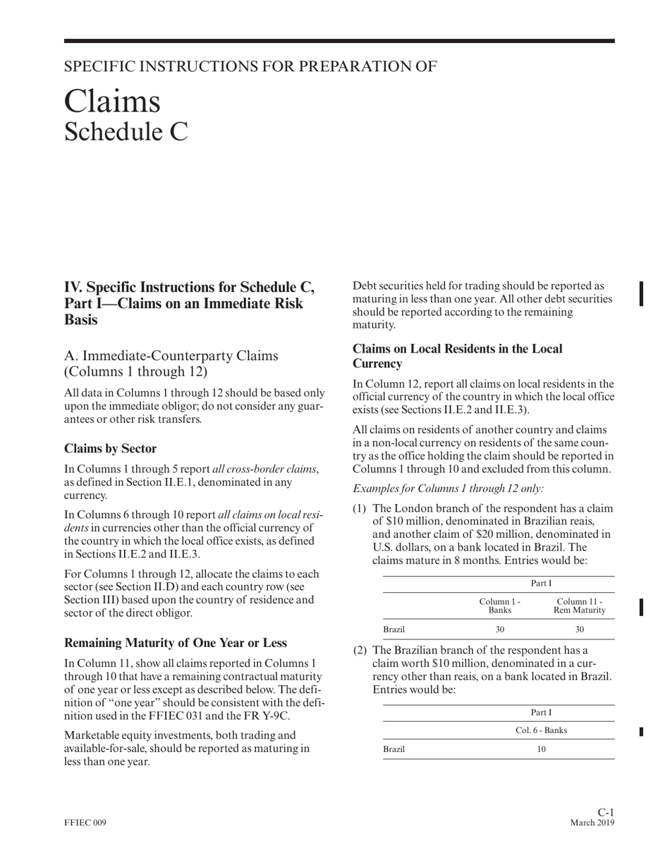 Instructions for Form FFIEC009 Country Exposure Report, Page 17