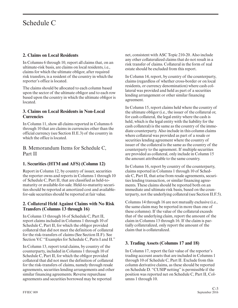 Instructions for Form FFIEC009 Country Exposure Report, Page 19