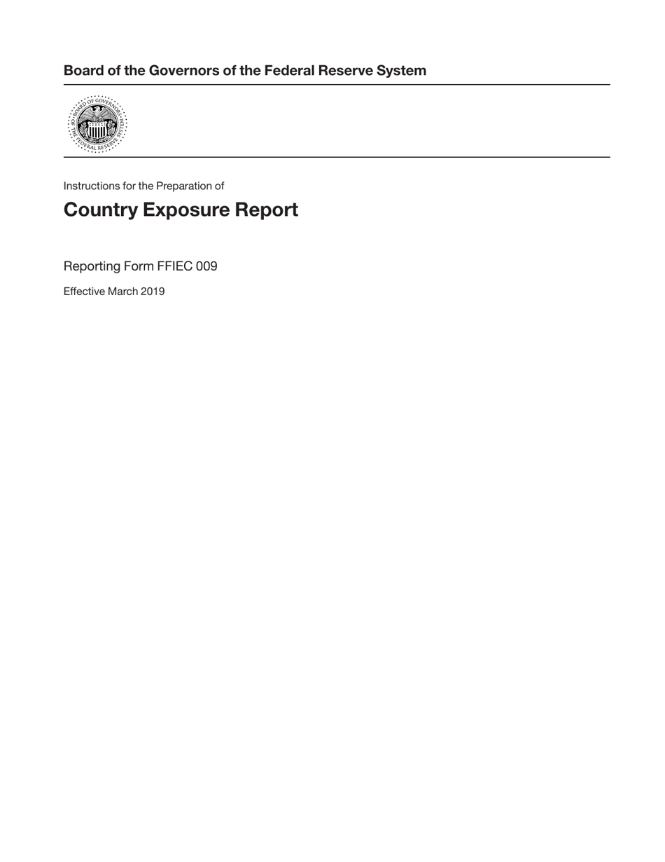 Instructions for Form FFIEC009 Country Exposure Report, Page 1