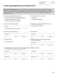 Form TA-1 Transfer Agent Registration and Amendment Form, Page 2