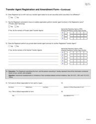Form TA-1 Transfer Agent Registration and Amendment Form, Page 3