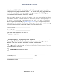 NCUA Form 6306A &quot;Ballot for Merger Proposal&quot;
