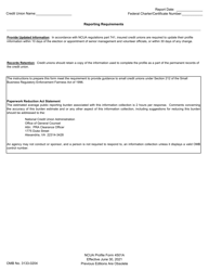 NCUA Profile Form 4501A Credit Union Profile Form, Page 2