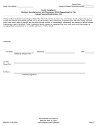 NCUA Profile Form 4501A Credit Union Profile Form, Page 4