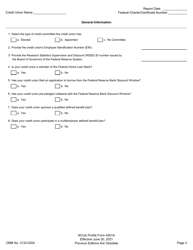 NCUA Profile Form 4501A Credit Union Profile Form, Page 5