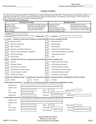 NCUA Profile Form 4501A Credit Union Profile Form, Page 6