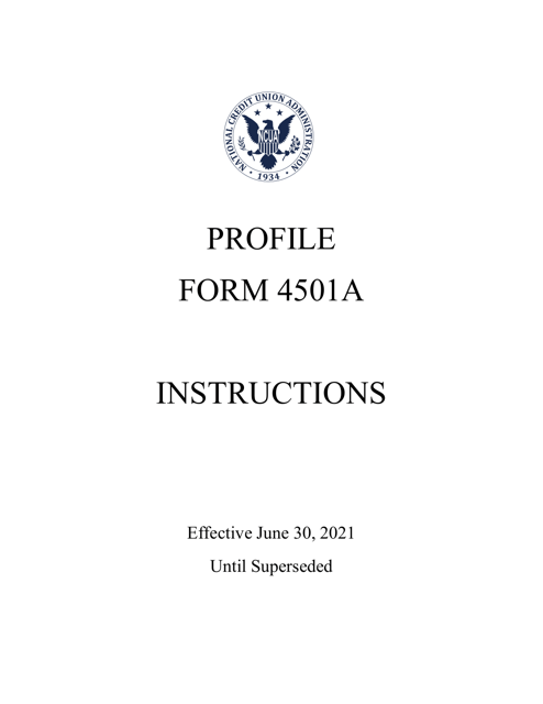 NCUA Profile Form 4501A  Printable Pdf