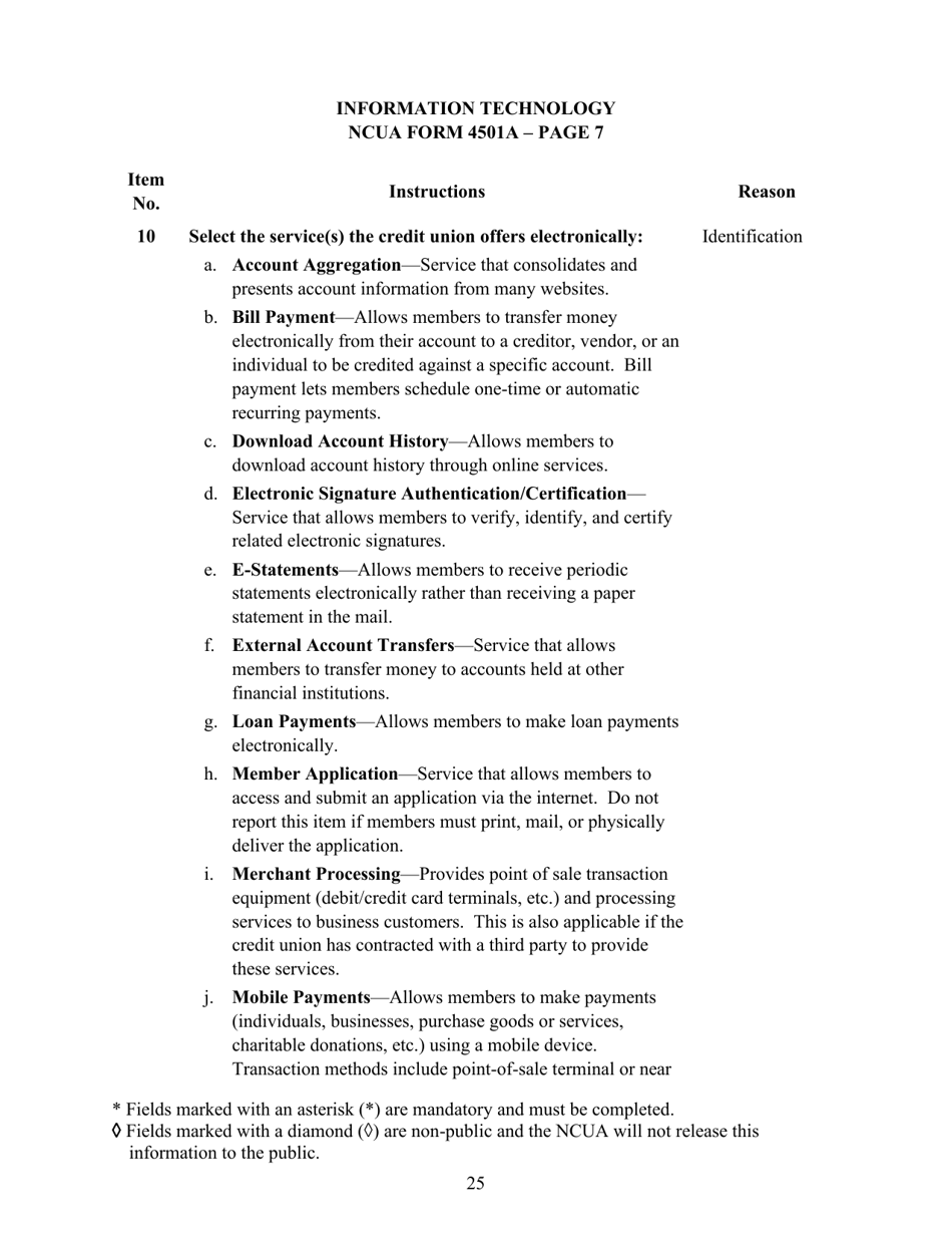 Instructions for NCUA Profile Form 4501A Credit Union Profile Form, Page 27