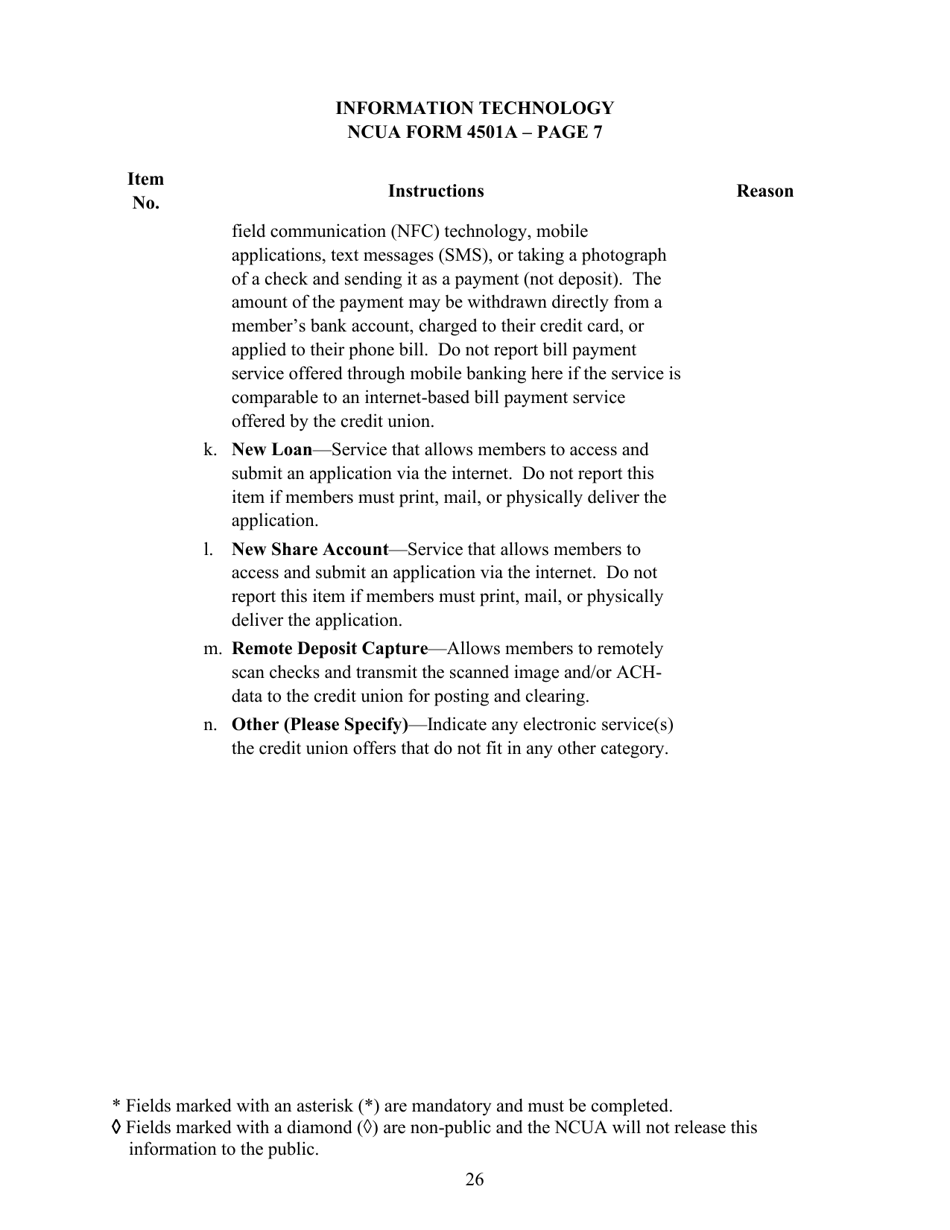 Instructions for NCUA Profile Form 4501A Credit Union Profile Form, Page 28