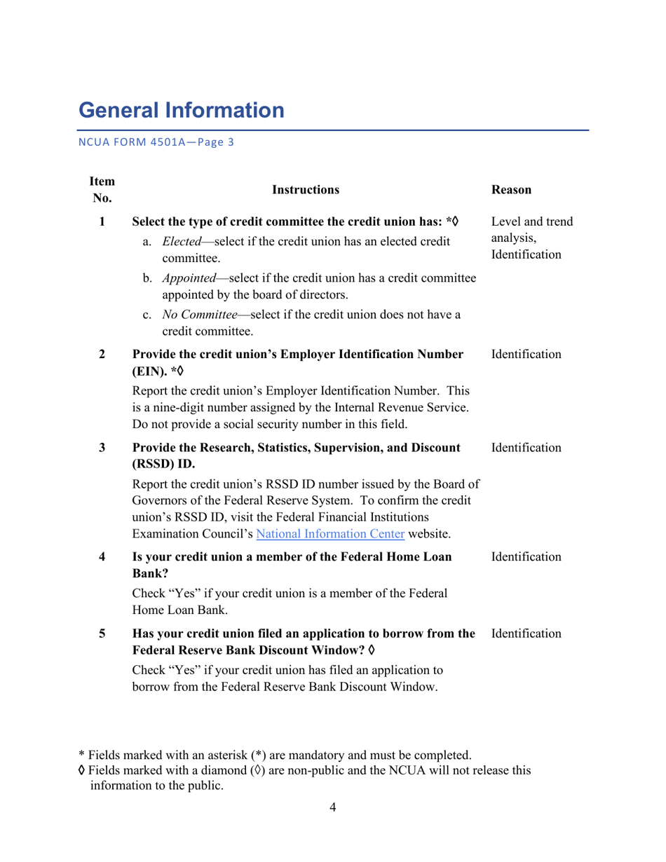 Instructions for NCUA Profile Form 4501A Credit Union Profile Form, Page 6