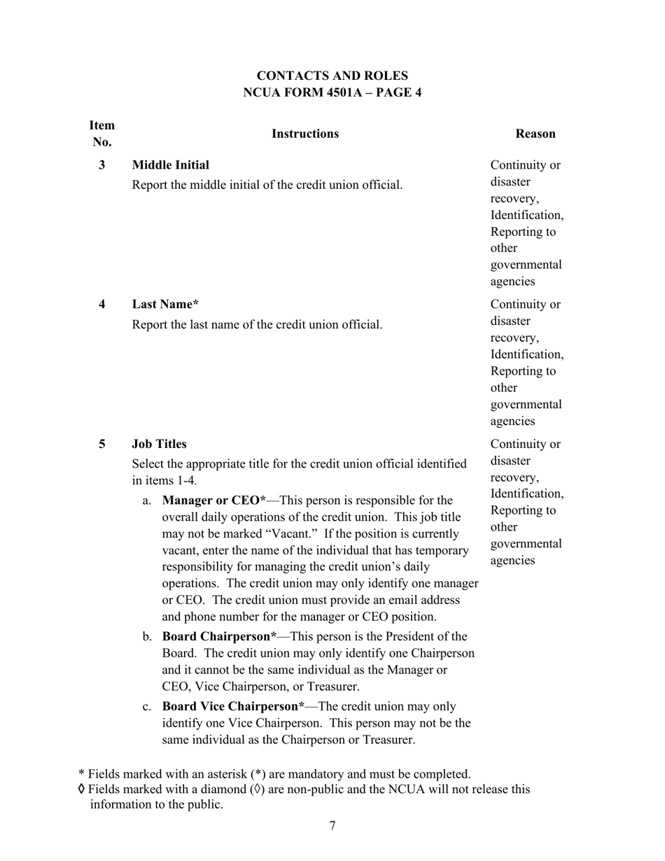 Instructions for NCUA Profile Form 4501A Credit Union Profile Form, Page 9