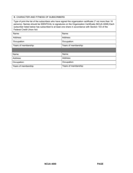 NCUA Form 4000 Conversion of State Charter to Federal Charter - Federal Credit Union Investigation Report, Page 3