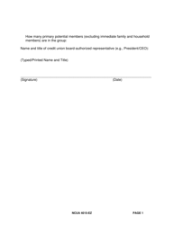 NCUA Form 4015-EZ Application for Field of Membership Amendment, Page 2