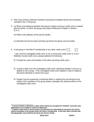 NCUA Form 4015 Application for Field of Membership Amendment, Page 2