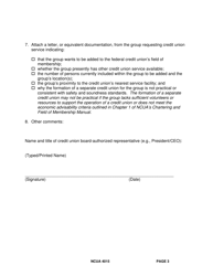 NCUA Form 4015 Application for Field of Membership Amendment, Page 3